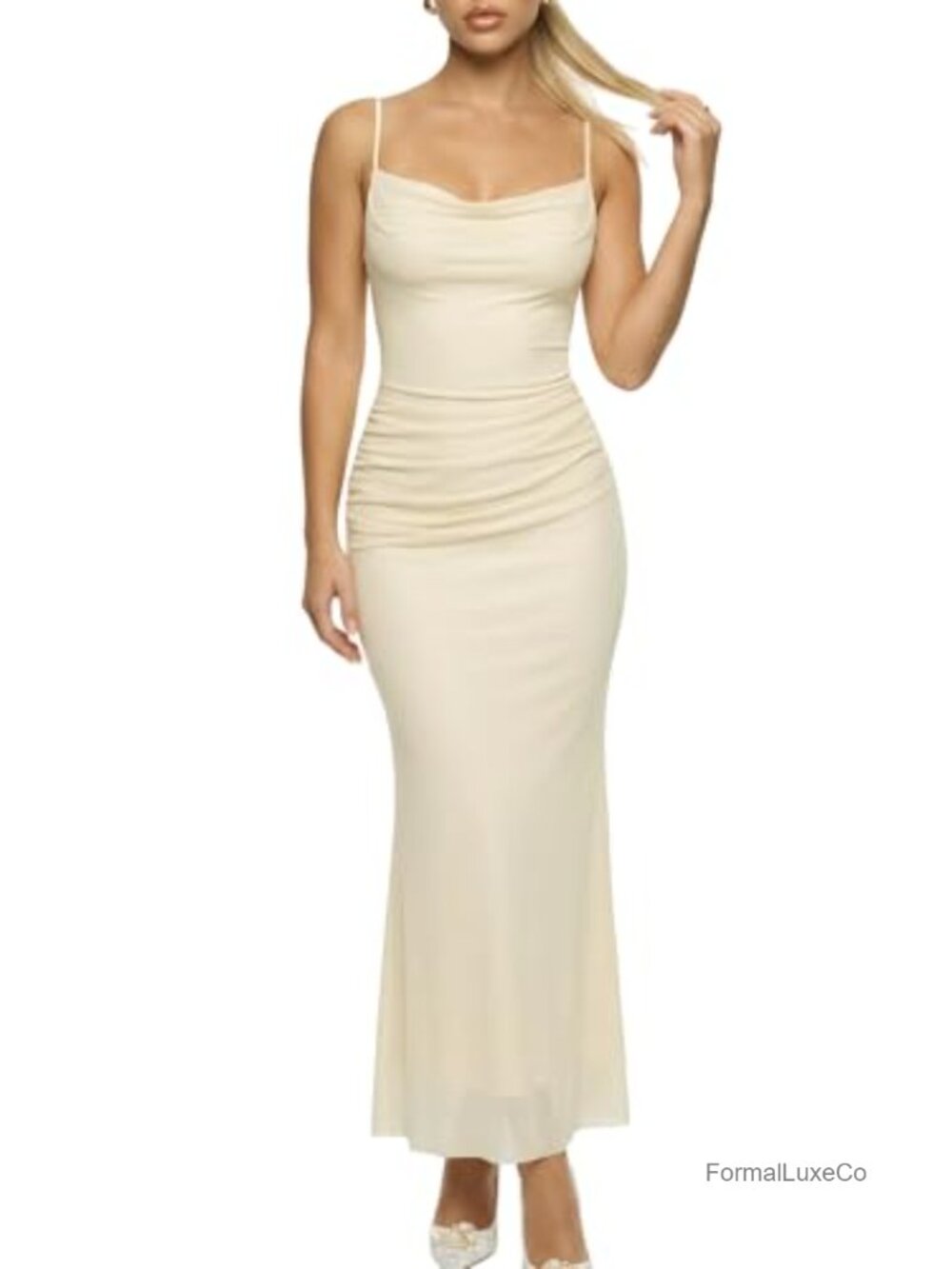 3D Floral Sleeveless Mesh Mermaid Maxi Dress Backless Lace Up Gown